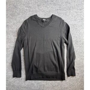 Express Sweater Womens Medium Black Merino Wool Blend‎ Crewneck Lightweight